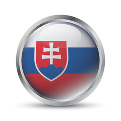 Fototapeta premium Slovakia Flag 3D Badge Illustration