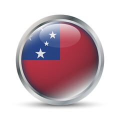 Samoa Flag 3D Badge Illustration