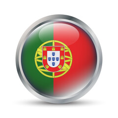 Portugal Flag 3D Badge Illustration