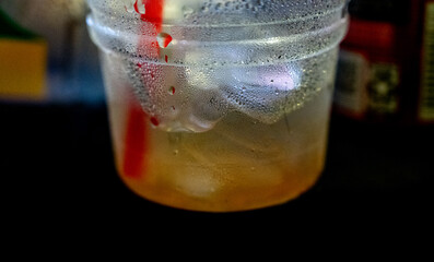 glass of cola with ice