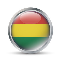 Bolivia Flag 3D Badge Illustration