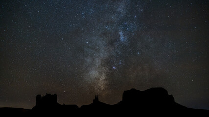 Monument Valley with the Milky Way Galaxy - obrazy, fototapety, plakaty