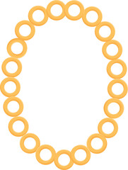 Gold circle bracelet icon cartoon vector. Chain necklace. Gold storefront