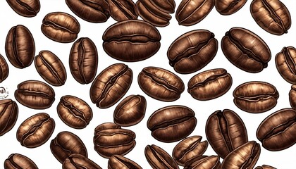 Coffee beans white background. Generative AI