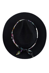 Fashion straw fedora hat isolated on a white background beach hat four views summer fashion free style