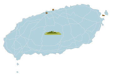 South Korea Jeju Island map illustration vector file