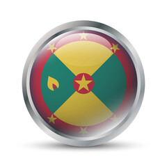 Grenada Flag 3D Badge Illustration