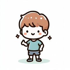 Obraz premium Young child with hand sign (thumbs up)