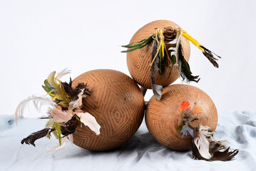 maraca percussion instrument cascara indigenous handmade instrument cultural gourd