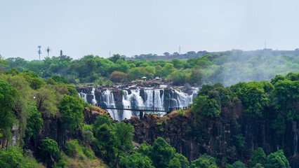 Panoramic view of the Zambian side of the Victoria Falls, Livingstone, Zambia