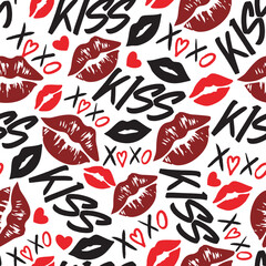 Endless Love Notes Red Kiss Vector Pattern