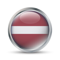 Latvia Flag 3D Badge Illustration