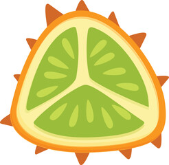 Exotic eco fruit icon cartoon vector. Kiwano dessert. Seed plant