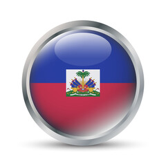 Obraz premium Haiti Flag 3D Badge Illustration