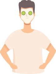 Man face mask icon cartoon vector. Infection person. Beauty health acne