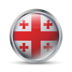 Fototapeta premium Georgia Flag 3D Badge Illustration