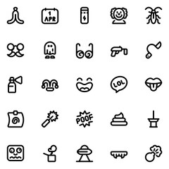 Fools Day Line Icon Sheet