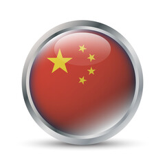 China Flag 3D Badge Illustration