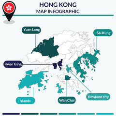 Infographic of Hong Kong map. Infographic map