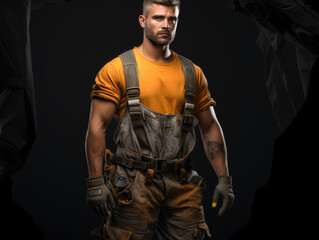 A strong and capable construction worker captured in a portrait.