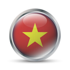 Vietnam Flag 3D Badge Illustration