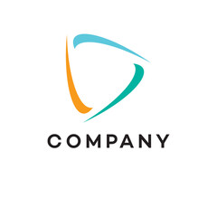 Three different lines moving triangle Logo design, nature, people, technology, engineering, health, medical,  education, abstract, sports, animal. adventure. food, round, green, typography, 