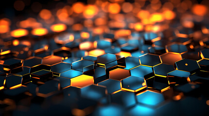 Obraz premium Modern digital abstract 3D background. Can be used to describe network capabilities, process flows, digital storage, science, education, etc.