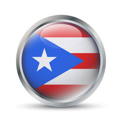 Puerto Rico Flag 3D Badge Illustration