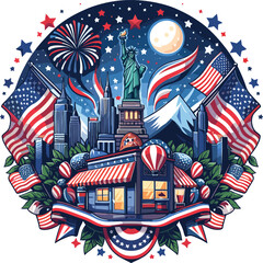 american independence day, statue of liberty, american flag, celebration day