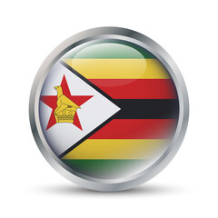 Zimbabwe Flag 3D Badge Illustration
