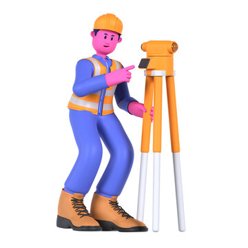 Male Theodolite Worker Construction Industry