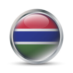 Gambia Flag 3D Badge Illustration