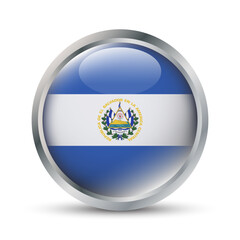 Obraz premium El Salvador Flag 3D Badge Illustration