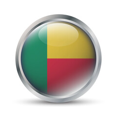 Benin Flag 3D Badge Illustration