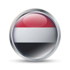 Yemen Flag 3D Badge Illustration