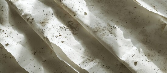 Natural recycled paper or paperwork closeup of wrinkle texture shiny work sheet Have art light tone...