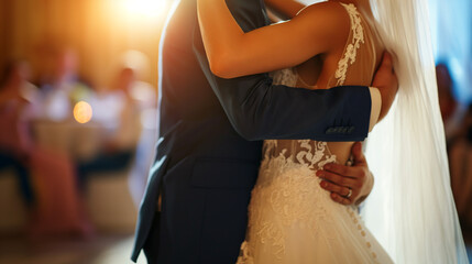 Newlyweds dancing their first dance