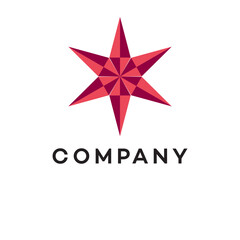 Obraz premium Star triangle geometric Logo design, nature, people, technology, engineering, health, medical, automotive, political. education, abstract, sports, animal. adventure. food, round, green, typography, 