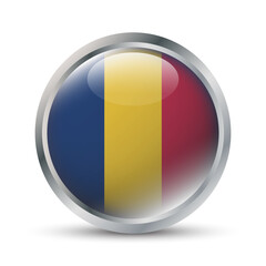 Fototapeta premium Romania Flag 3D Badge Illustration