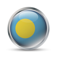 Palau Flag 3D Badge Illustration