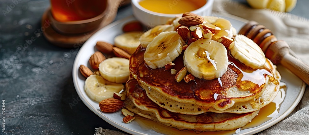 Poster plantain buttermilk pancakes soft and fluffy buttermilk pancake made with a batter added with slices