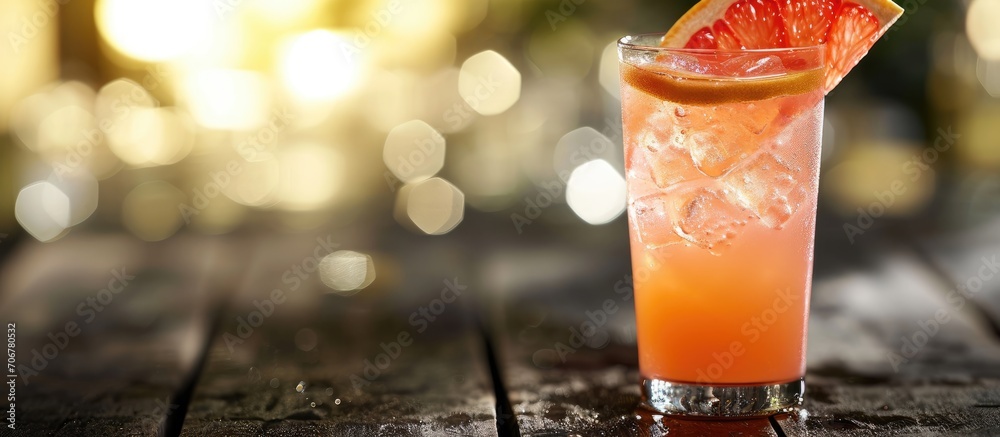 Aufkleber Refreshing Boozy Grapefruit Radler Shandy in a Pint. with copy space image. Place for adding text or design