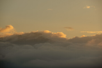 Morning mist on the high mountains.