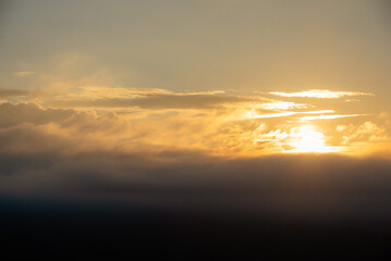 Morning mist on the high mountains.