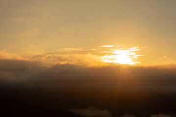 Morning mist on the high mountains.