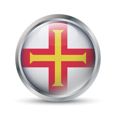 Guernsey Flag 3D Badge Illustration