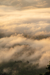 Obraz premium Morning mist on the high mountains.