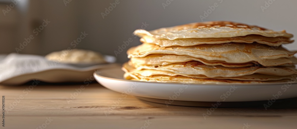 Aufkleber perfect pancakes for shrove tuesday copy space. with copy space image. place for adding text or desi