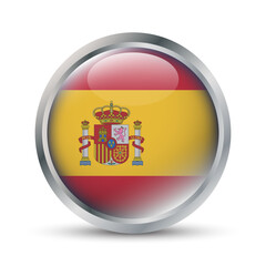 Fototapeta premium Spain Flag 3D Badge Illustration