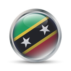 Saint kitts and Nevis Flag 3D Badge Illustration